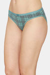 Zivame Low Rise Full Coverage Bikini Panty - Green Check — thumbnail 3